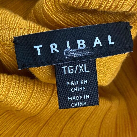 Tribal Yellow Sweater Size XL New WIth Tags - Picture 6 of 6